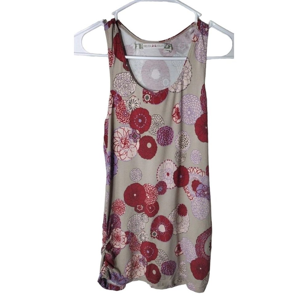 Chelsea Violet Top XS Floral Sleeveless